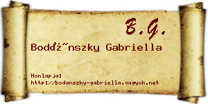 Bodánszky Gabriella névjegykártya